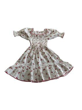Fin & Vince Girls 4/5 Cherry Smocked Dress Organic Cotton